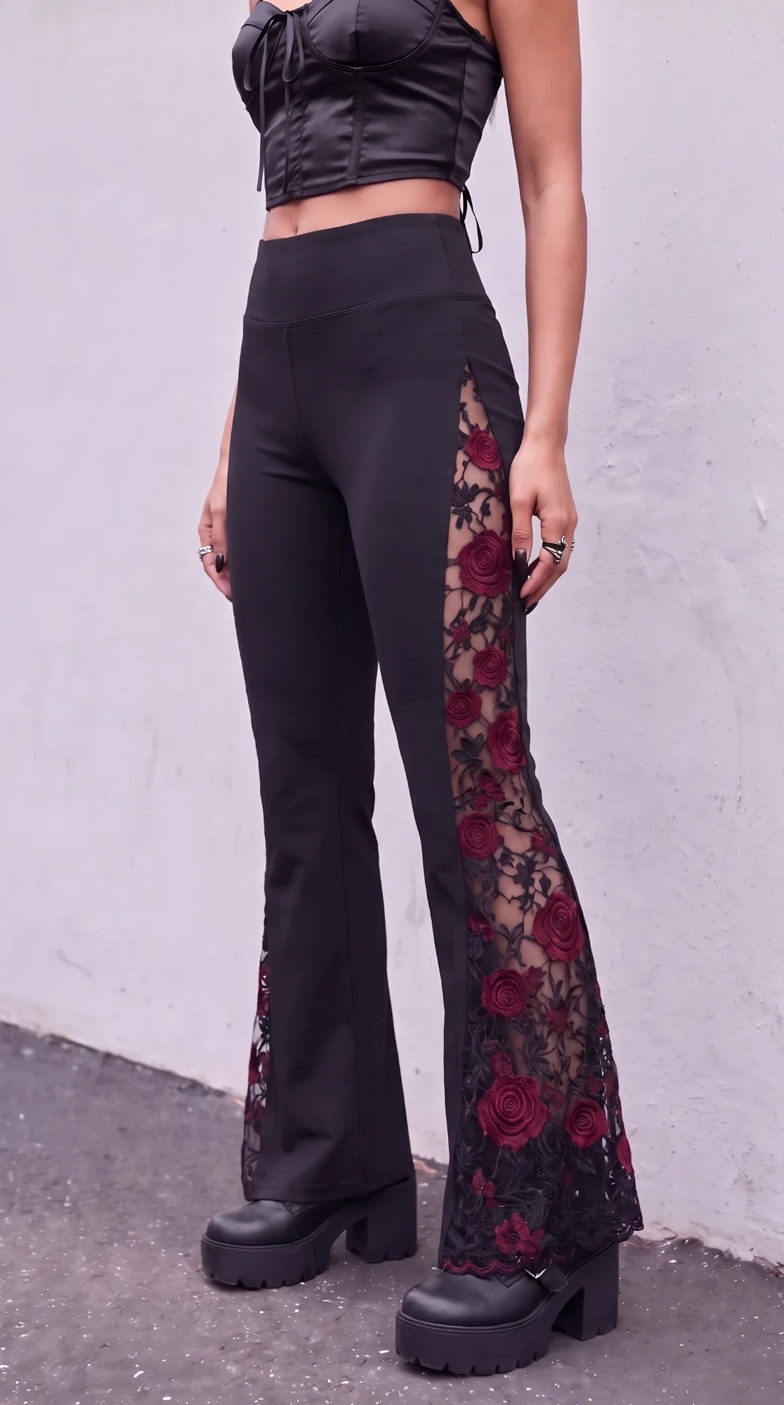 Blood Rose – front view with platform boots